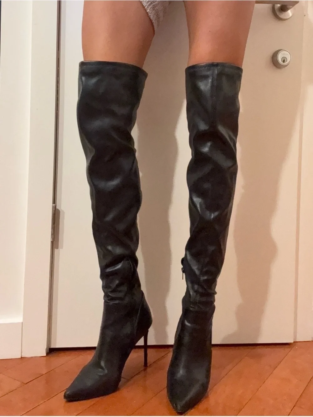 Steve Madden Black Over-the-Knee Pointed Stiletto Boots